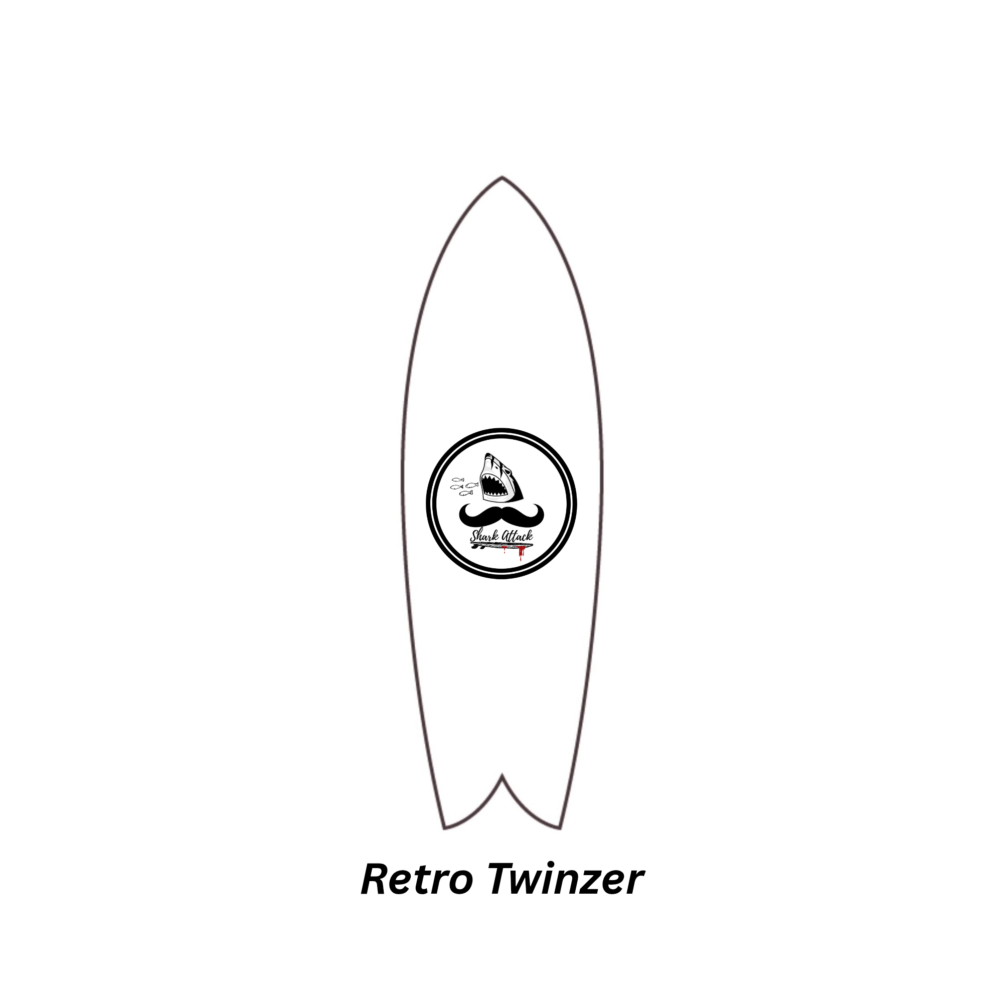 Outline Retro Twinzer Shark Attack